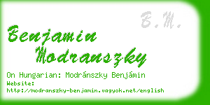 benjamin modranszky business card