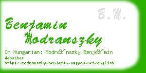benjamin modranszky business card